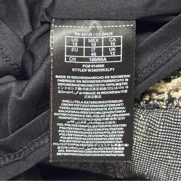 Guess Beaded Jacquard Mini Skirt Paisley Gold Black 10 - Picture 4 of 4